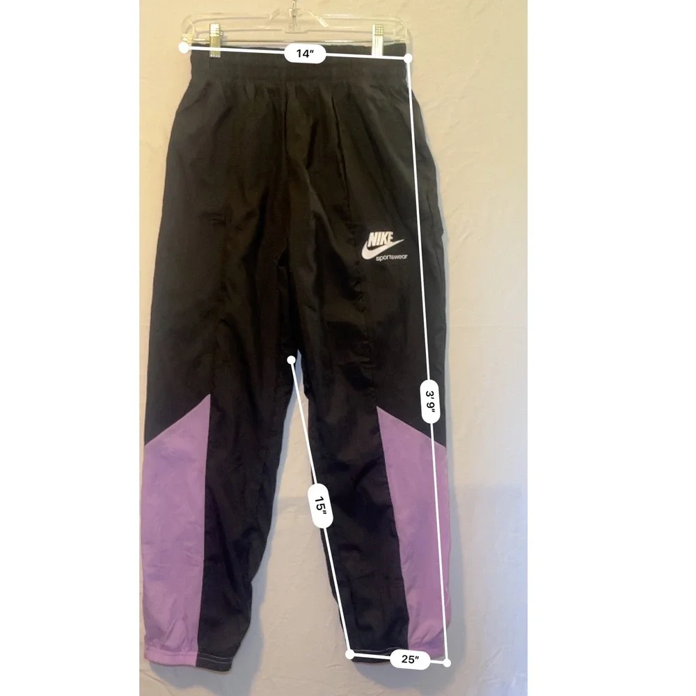 Nike Sportswear Girls Black Purple Colorblock Track Pants XL